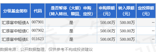 鑫恒盈配资 公告速递：汇添富中短债基金暂停大额申购、转换转入、定期定额投资业务