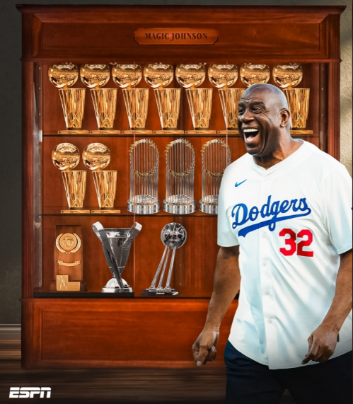 广发E配 人生赢家！魔术师生涯夺16冠：NBA十冠+道奇3冠 5项赛事夺冠